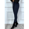 Pantalon slim marine avec 3 boutons et poches - 4