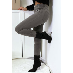 Jeans slim gris avec poches arrière - 4