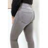 Jeans slim gris avec poches arrière - 7