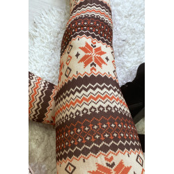 Legging à motif beige et cognac - 3