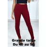 Pantalon slim bordeaux en grande taille avec 5 poches - 1