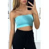 Bandeau bleu turquoise avec strass - 2