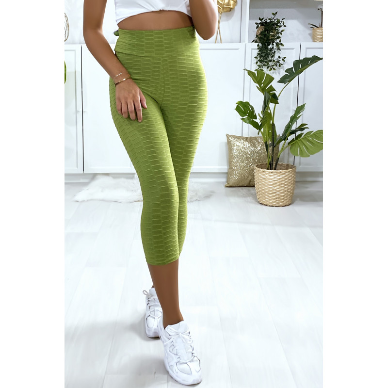 Legging corsaire Push Up vert très fashion - 3