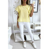 Blouse jaune à volant avec trois boutons à l'épaules - 5