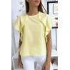 Blouse jaune à volant avec trois boutons à l'épaules - 6