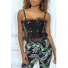 Petit top noir en sequins et en tulle - 1