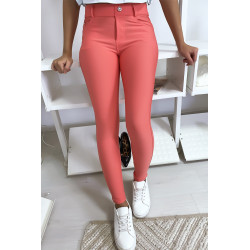 Pantalon slim rose avec poche et boutons strass. Mode femme 9934 - 3