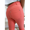 Pantalon slim rose avec poche et boutons strass. Mode femme 9934 - 8