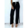 Pantalon palazzo noir avec bande blanche - 9