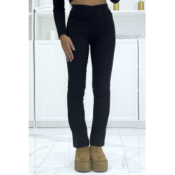 Jean slim noir extensible à taille haute évasé aux pieds - 2