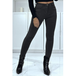 Jean slim anthracite extensible avec fermeture zip et poches - 8