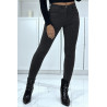 Jean slim anthracite extensible avec fermeture zip et poches - 8