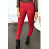 Pantalon slim bordeaux avec 5 poches - 1