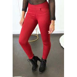 Pantalon slim bordeaux avec 5 poches - 3