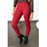 Pantalon slim bordeaux avec 5 poches - 3