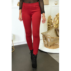 Pantalon slim bordeaux avec 5 poches - 6