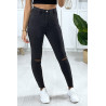 Jeans slim en anthracite déchiré aux genoux avec poches à l'arrière - 2