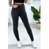 Jeans slim en anthracite déchiré aux genoux avec poches à l'arrière - 3