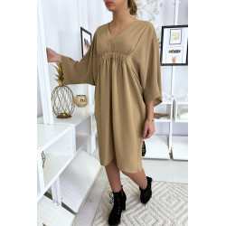 Robe classe camel à manches courtes - 3