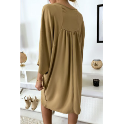 Robe classe camel à manches courtes - 6