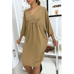 Robe classe camel à manches courtes - 7