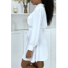 Robe chemise blanche boutonné avec ceinture - 4