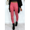 Legging fuchsia effilé à l'avant et doublé en dentelle - 4