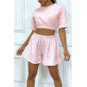 Ensemble rose short et sweat crop style tenue de tennis - 5