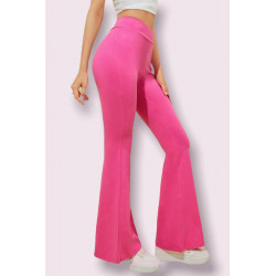 Pantalon moulant évasé rose - 1