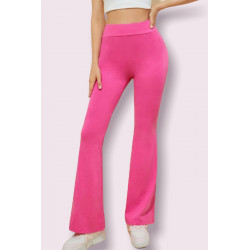 Pantalon moulant évasé rose - 2