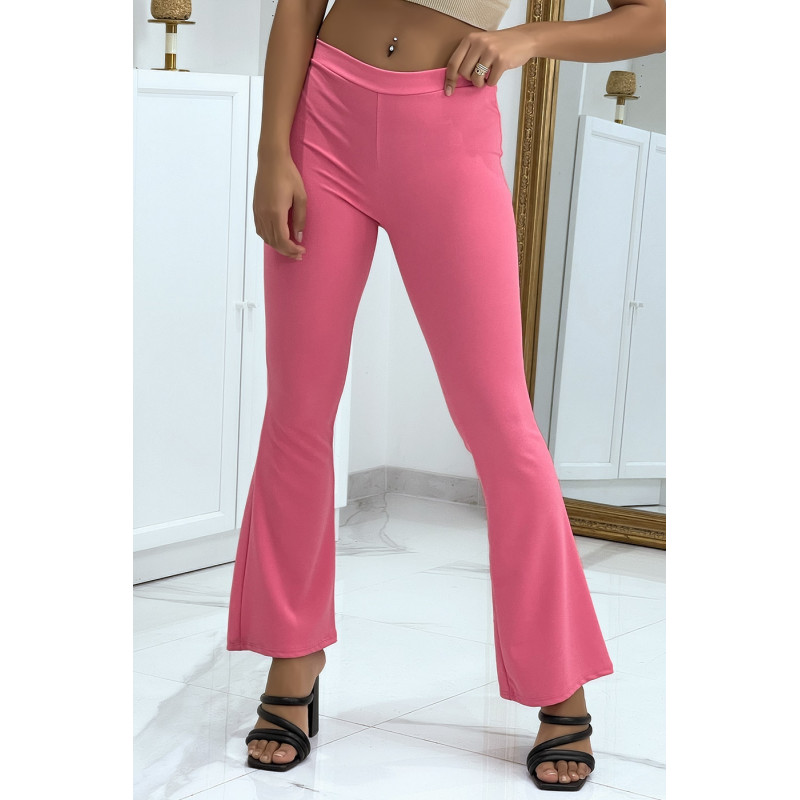 Pantalon moulant évasé rose - 8