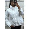 Manteau matelassé blanc très chic et ajustable

 - 4