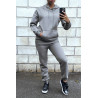 Ensemble 3 pièces doudoune sweat et jogging super épais en kaki - 5