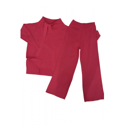 Ensemble pull col roulé tombant over size et palazzo fuchsia - 2