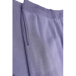 Ensemble pull col roulé tombant over size et palazzo violet - 3