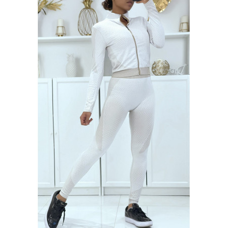 Ensemble de sport trois pièces beige - 1