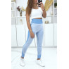 Legging de sport effet push up sans couture turquoise - 1