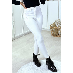 Jeans slim blanc stretch taille haute - 2