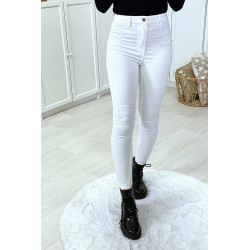 Jeans slim blanc stretch taille haute - 3