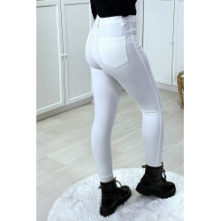 Jeans slim blanc stretch taille haute - 5