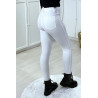 Jeans slim blanc stretch taille haute - 5