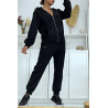 Ensemble 3 pièces doudoune sans manche noir avec sweat et jogging - 6