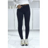 Jeans slim marine en strech avec poches - 4