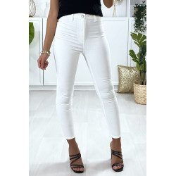 Jeans slim en blanc avec poches à l'arrière - 3