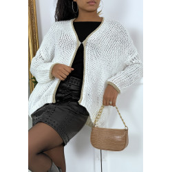 Cardigan blanc en grosse maille - 2