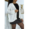 Cardigan blanc en grosse maille - 3