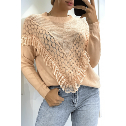 Pull rose col montant femme - 3