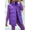 Ensemble d'hiver 3 pièces violet doudoune et jogging côteléStyle casual chic et cocooning - 5