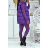 Ensemble d'hiver 3 pièces violet doudoune et jogging côteléStyle casual chic et cocooning - 6