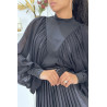 Blouse noire manches bouffantes en voile - 9